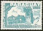 Stamps America - Paraguay -  BODAS DE PLATA SACERDOTALES DE MONSEÑOR RODRIGUEZ - RUINAS JESUITICAS CAMPANARIO DE TRINIDAD