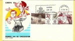 Stamps Spain -  Europa CEPT- Cervantes (El Quijote ) y transbordador Torres Quevedo (Niágara) - SPD