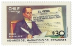 Stamps Chile -  150 Años del Magnicidio del Estadista Diego Portales