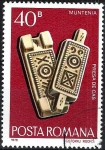 Stamps : Europe : Romania :  Artesanía. Muntenia, prensa de queso.