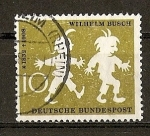 Stamps Germany -  50 Aniversario de la muerte de Wilhelm Busch.