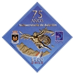 Stamps Chile -  75 Años Subsecretaria de Aviacion 