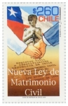 Stamps : America : Chile :  Nueva Ley de MAtrimonio Civil 