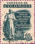 Stamps America - Colombia -  Homenaje a Matias Delgado, Prócer de la Independencia de El Salvador.