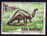 Sellos de Europa - San Marino -  Brachios Aurius  Animales Prehistoricos