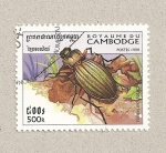 Stamps Cambodia -  Carabus auronitens