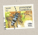 Stamps Cambodia -  Rosalia alpina