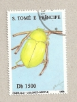 Stamps : Africa : S�o_Tom�_and_Pr�ncipe :  Escarabajo esmeralda