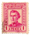 Stamps : America : Uruguay :  175"ANIVERSARIO DEL GRAL GERVASIO ARTIGAS