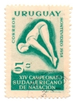 Stamps Uruguay -  XIV CAMPEONATO SUDAMERICANO DE NATACION