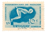 Sellos del Mundo : America : Uruguay : XIV CAMPEONATO SUDAMERICANO DE NATACION