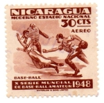 Sellos de America - Nicaragua -  X SERIE MUNDIAL de BASE-BALL AMATEU1948-AEREO  48