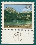Stamps Yugoslavia -  Paisaje con bandeleta logo 
