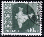 Stamps : Asia : India :  Mapa de India