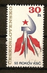 Sellos de Europa - Checoslovaquia -  55 Aniv. Fundacion Partido Comunista Checo.