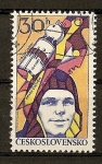 Sellos de Europa - Checoslovaquia -  Exposicion del Cosmos -  J.A. Gagarin.