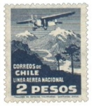 Stamps Chile -  LINEA AEREA NACIONAL - PAISAJES