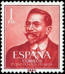 Stamps : Europe : Spain :  I centenario del nacimiento de Juan Vázquez de Mella