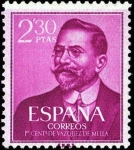 Stamps : Europe : Spain :  I centenario del nacimiento de Juan Vázquez de Mella