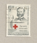 Sellos de Asia - India -  100 Aniv Cruz Roja, Henri Dunant