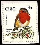 Stamps : Europe : Ireland :  Aves - Spideog - -   Robin  " Petirrojo "