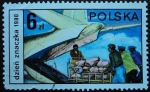 Stamps Poland -  Transporte de correo por avión