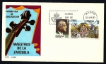 Stamps Spain -  Maestros de la Zarzuela - Jacinto Guerrero - La rosa del azafrán -   SPD