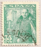 Sellos de Europa - España -  General Franco y castillo de la Mota