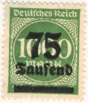 Stamps : Europe : Germany :  Deutfehes Reich 1000 a75 1923