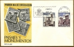 Stamps Spain -  Paisajes y monumentos  -  Puerta de Daroca  -  Catedral de Girona - SPD