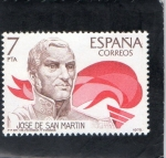 Stamps : Europe : Spain :  2489- JOSE DE SAN MARTIN