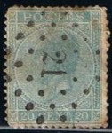 Stamps Belgium -  Scott  19  Rey Leopoldo