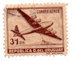 Sellos de America - Uruguay -  -AVIONES-1957/59-SERIE-