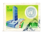Stamps Peru -  -40 ANIVERSARIO DE NACIONES UNIDAS-Papel FLUERESCENTE