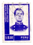 Stamps Peru -  -MARIANO SANTOS- HEROE NACIONAL-Papel Fluorescente