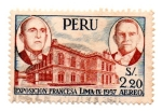 Stamps : America : Peru :  1957-EXPOSICION FRANCESA DE LIMA