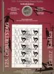 Stamps Germany -  125 Aniversario nacimiento de Franz Kafka - sellos y moneda 10 €  - reverso