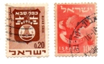 Stamps : Asia : Israel :  -1969-70-armeries de villes-FLUORESCENTE