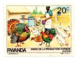 Stamps Rwanda -  AFRICA-FLORA Y FAUNA