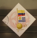 Stamps Hungary -  chile 62 futbol