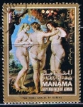 Sellos del Mundo : Asia : Bahrein : The Threl Graces de Rubens