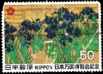 Stamps : Asia : Japan :  Irises, by Korin Ogata