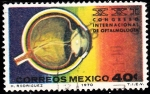 Stamps : America : Mexico :  Congreso Oftalmología. Detalle ocular
