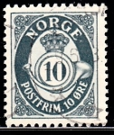 Stamps Norway -  Cifras, trompeta, corona	
