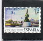 Stamps Spain -  2442- HISPANIDAD 1977 PLAZA Y MONUMENTO A COLON- GUATEMALA