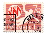 Stamps Denmark -  1978-CAMPEONATO MUNDIAL de JAND-BALL-Salpicados de Fosforescentes