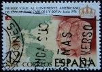 Stamps : Europe : Spain :  1er. Viaje al Continente Americano de SS.MM. Los Reyes de España