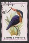 Stamps S�o Tom� and Pr�ncipe -  AVES: 2.220.013,00-Alcedo leucogaster mais