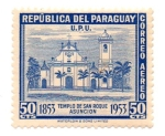 Stamps Paraguay -  1954-TEMPLO de SAN ROQUE-ASUNCION