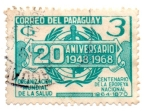 Stamps : America : Paraguay :  20-ANIVERSARIO-1948.1968